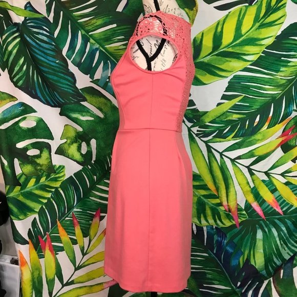 Euc $50 Lauren Conrad 2 Peach Pink Lottie Disneybound Fit Flare Spring Dress - Picture 5 of 9